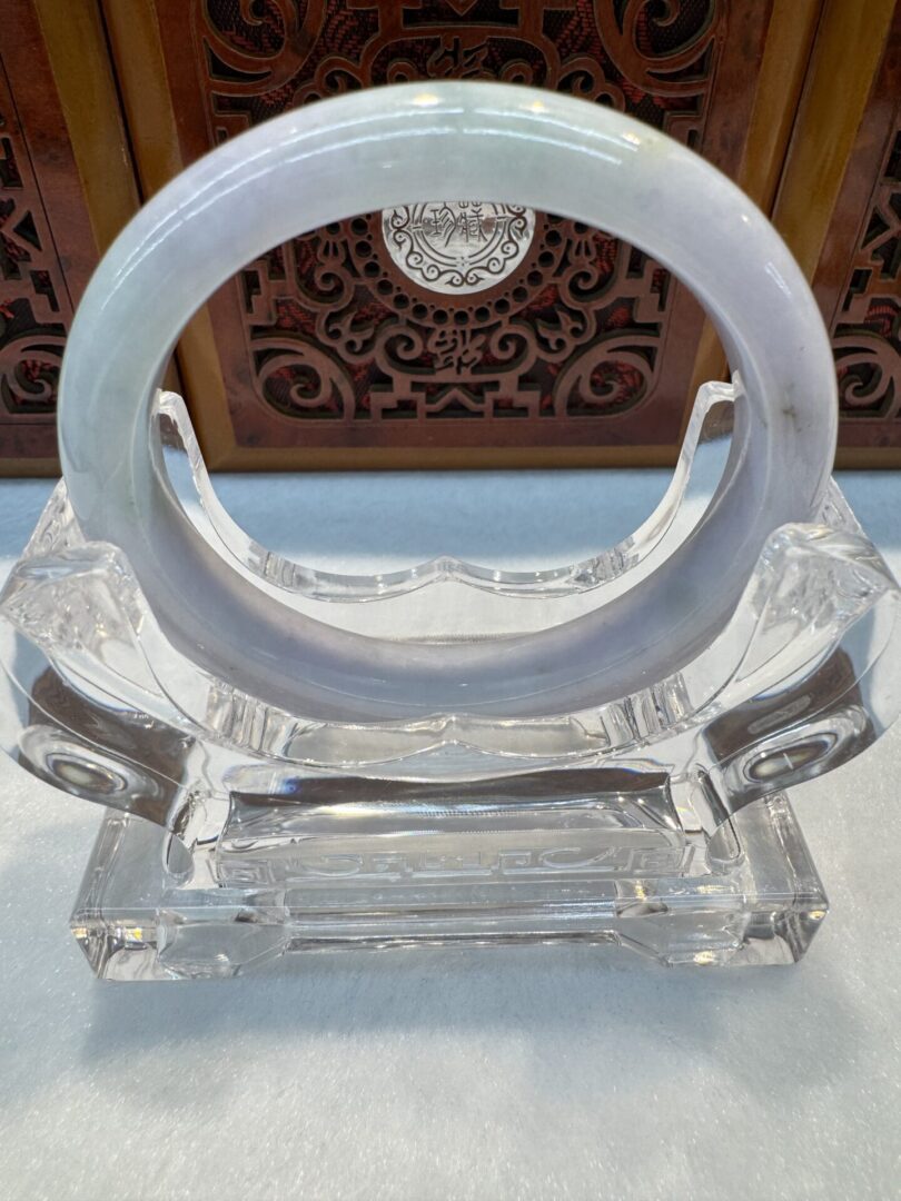 Certified Real Jade Bangle (Jadeite) #4003279 size 55mm - Image 7