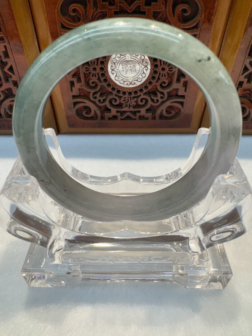 Certified Real Jade Bangle (Jadeite) #4003275 size 55mm - Image 7
