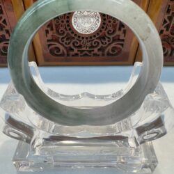 Certified Real Jade Bangle (Jadeite) #4003275 size 55mm