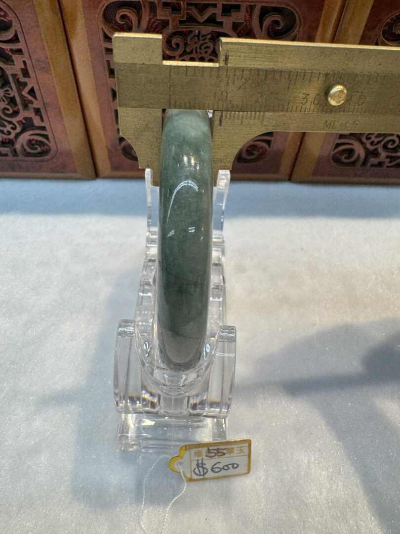 Certified Real Jade Bangle (Jadeite) #4003275 size 55mm - Image 3