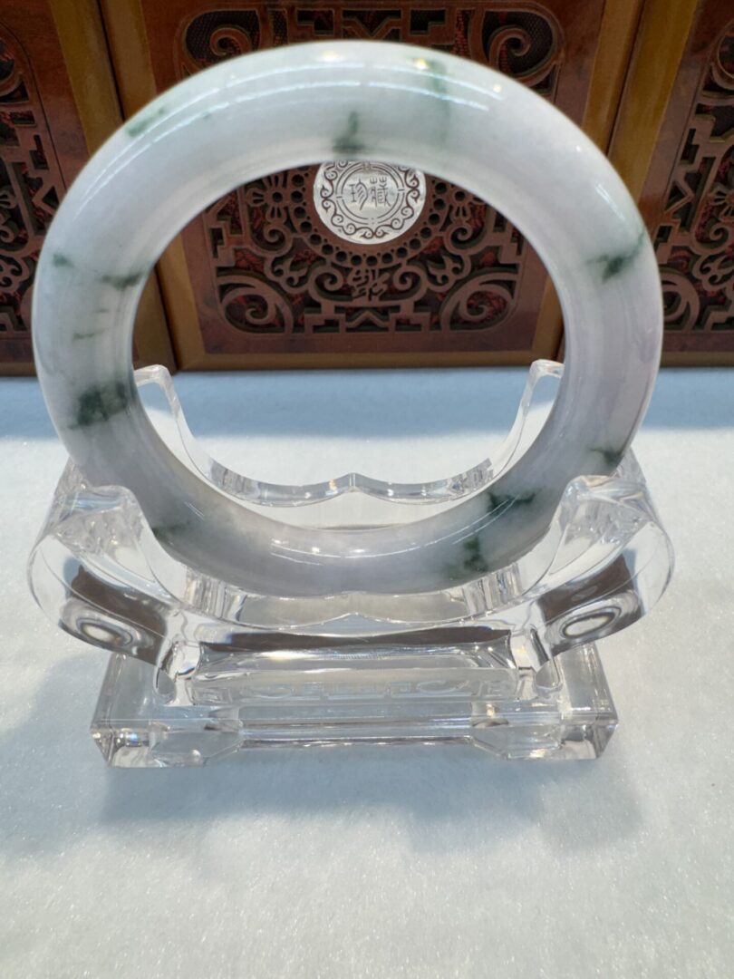 Certified Real Jade Bangle (Jadeite) #4003247 size 55mm - Image 7