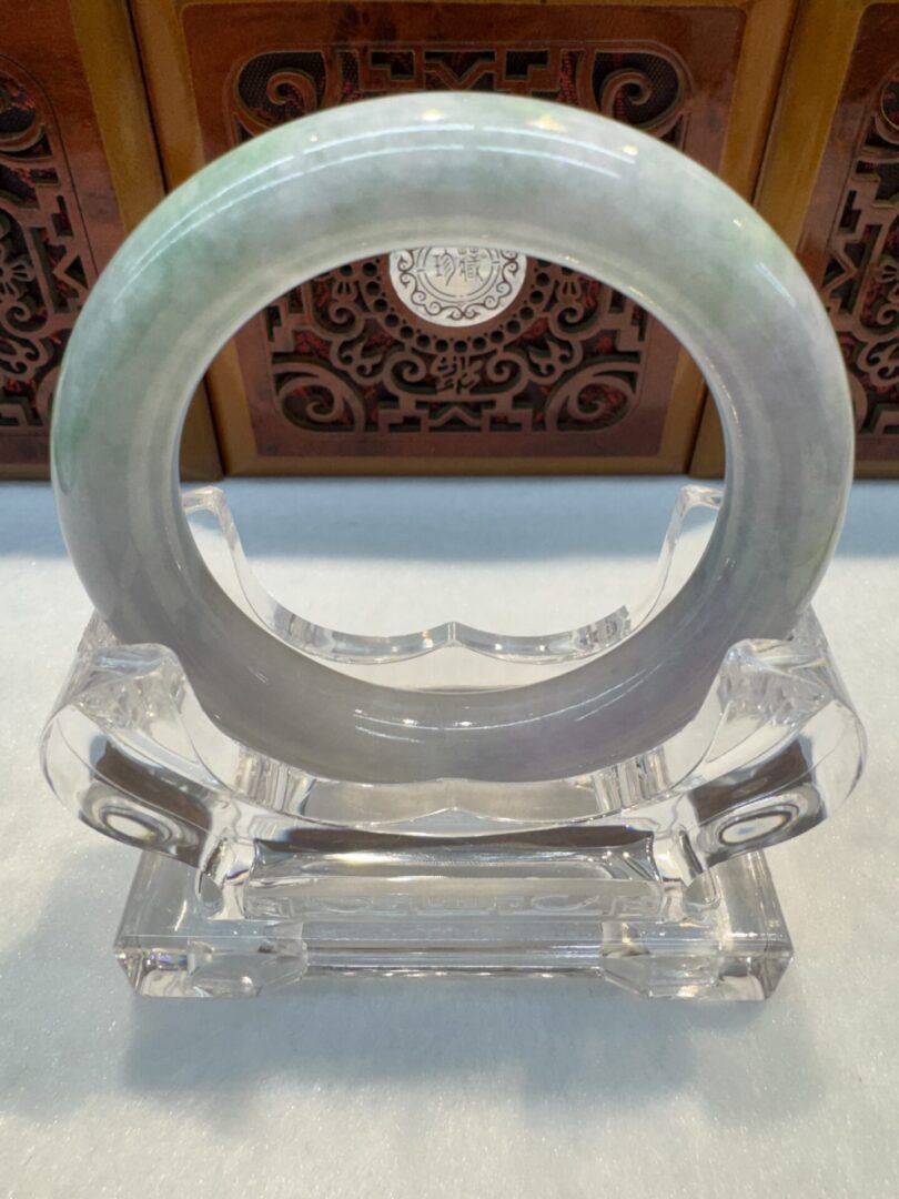 Certified Real Jade Bangle (Jadeite) #4003932 size 55mm - Image 7