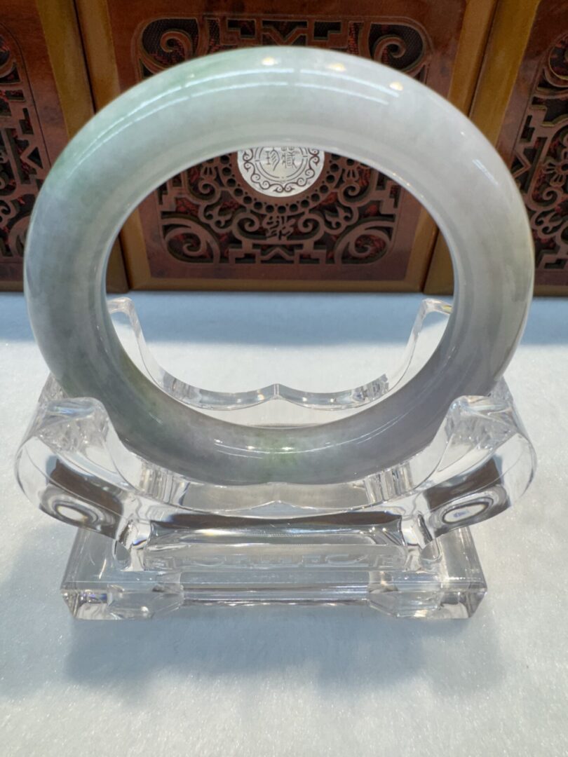 Certified Real Jade Bangle (Jadeite) #4003932 size 55mm