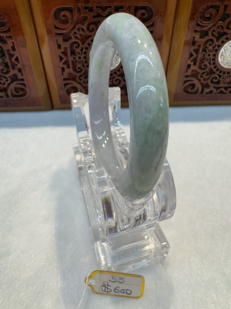 Certified Real Jade Bangle (Jadeite) #4003932 size 55mm - Image 4