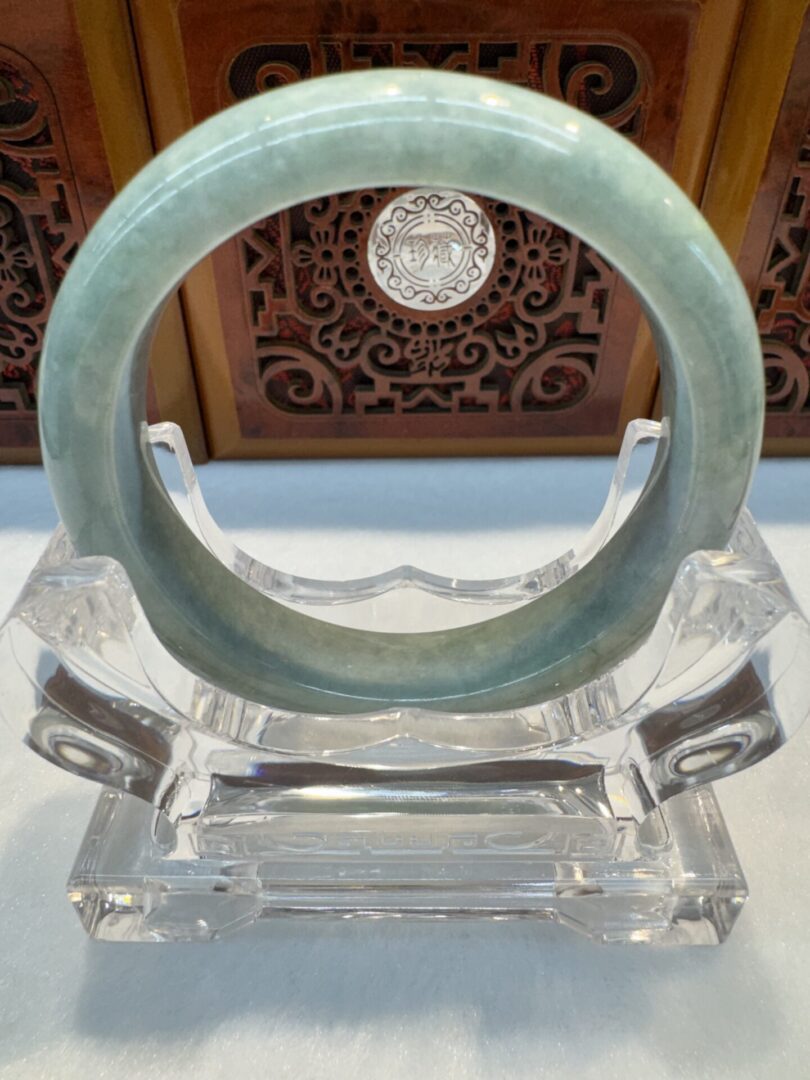 Certified Real Jade Bangle (Jadeite) #4003274 size 55mm - Image 7