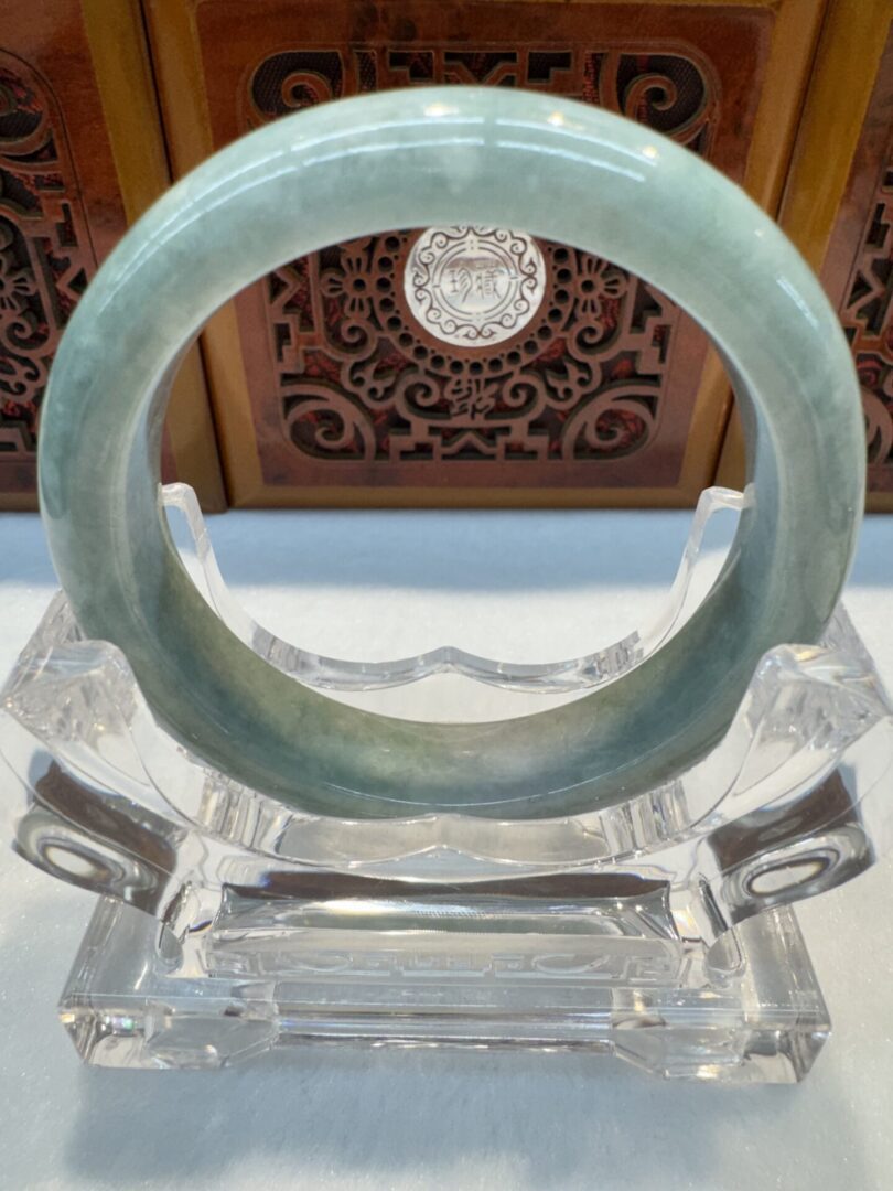 Certified Real Jade Bangle (Jadeite) #4003274 size 55mm