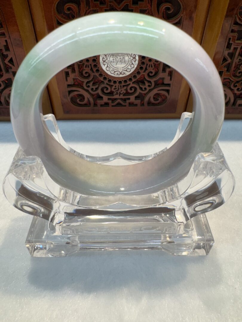 Certified Real Jade Bangle (Jadeite) #4003248 size 55mm - Image 7