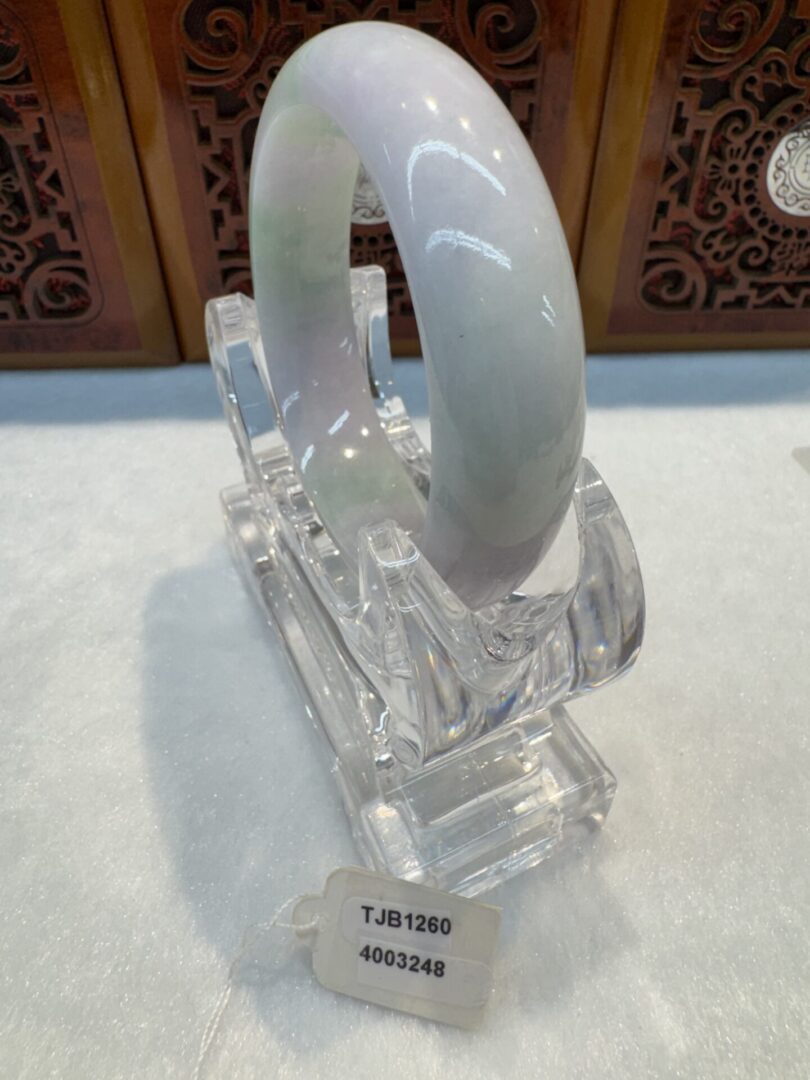 Certified Real Jade Bangle (Jadeite) #4003248 size 55mm - Image 4