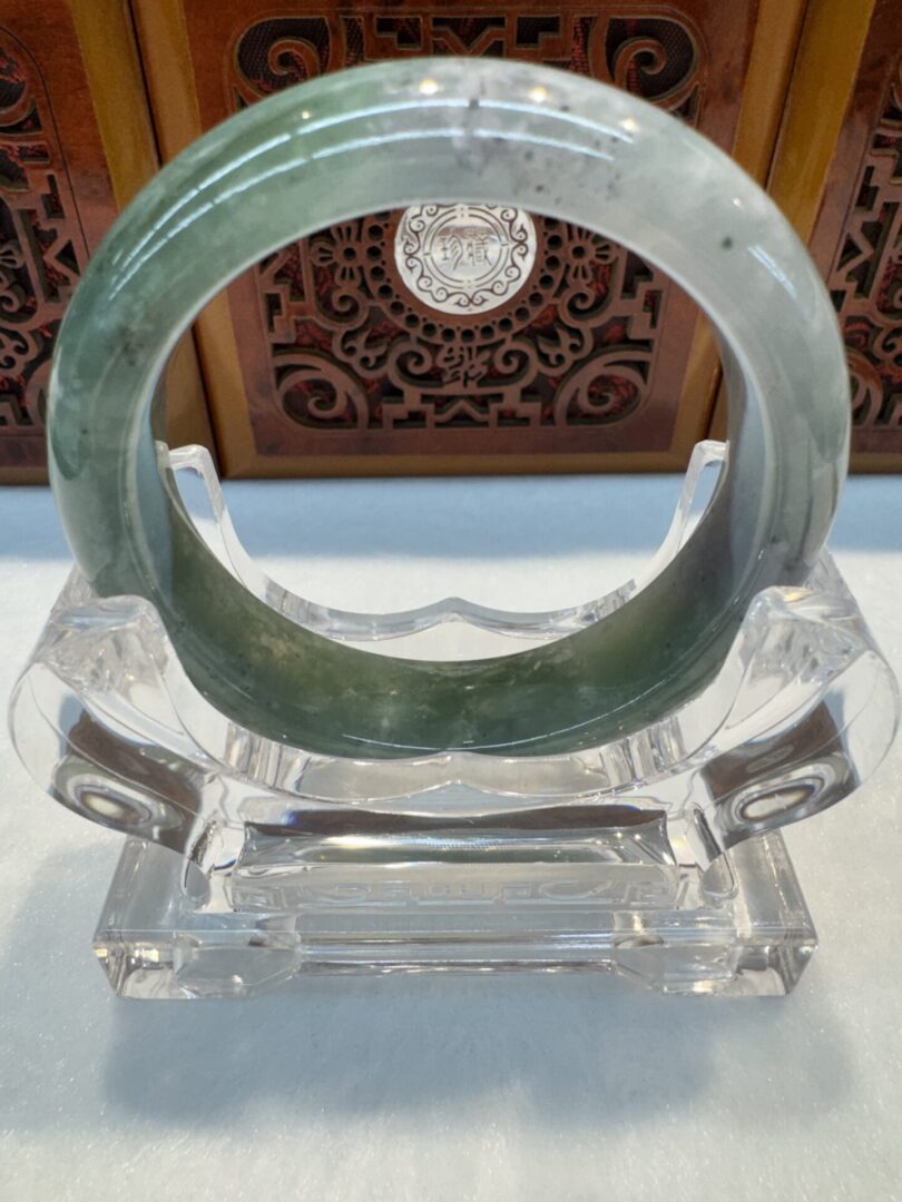 Certified Real Jade Bangle (Jadeite) #4003284 size 55mm - Image 7