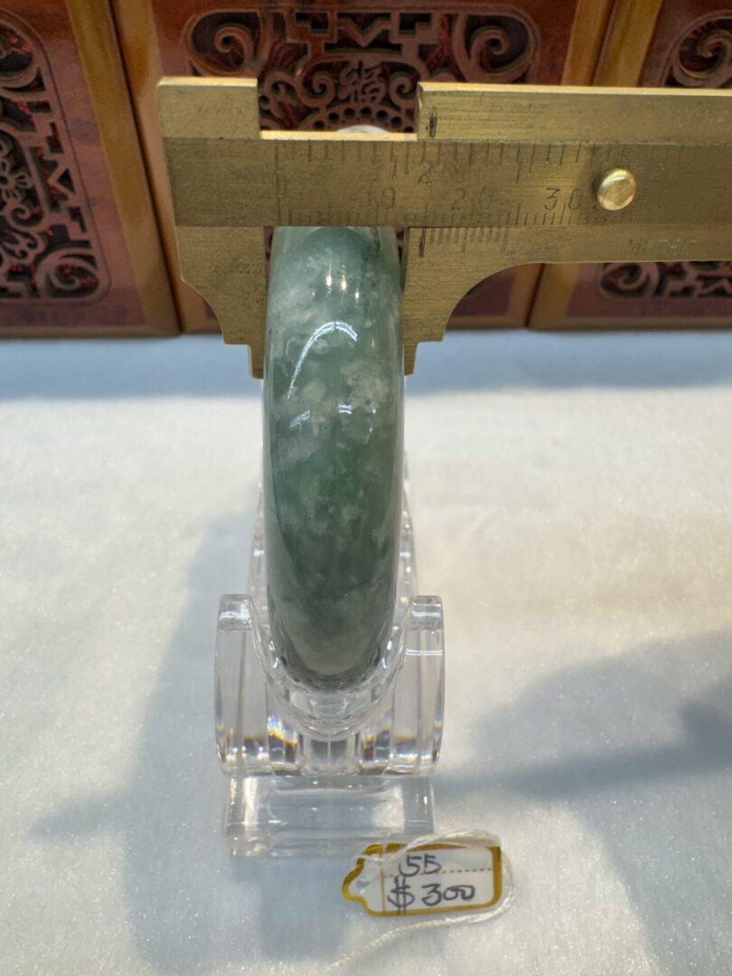 Certified Real Jade Bangle (Jadeite) #4003284 size 55mm - Image 3