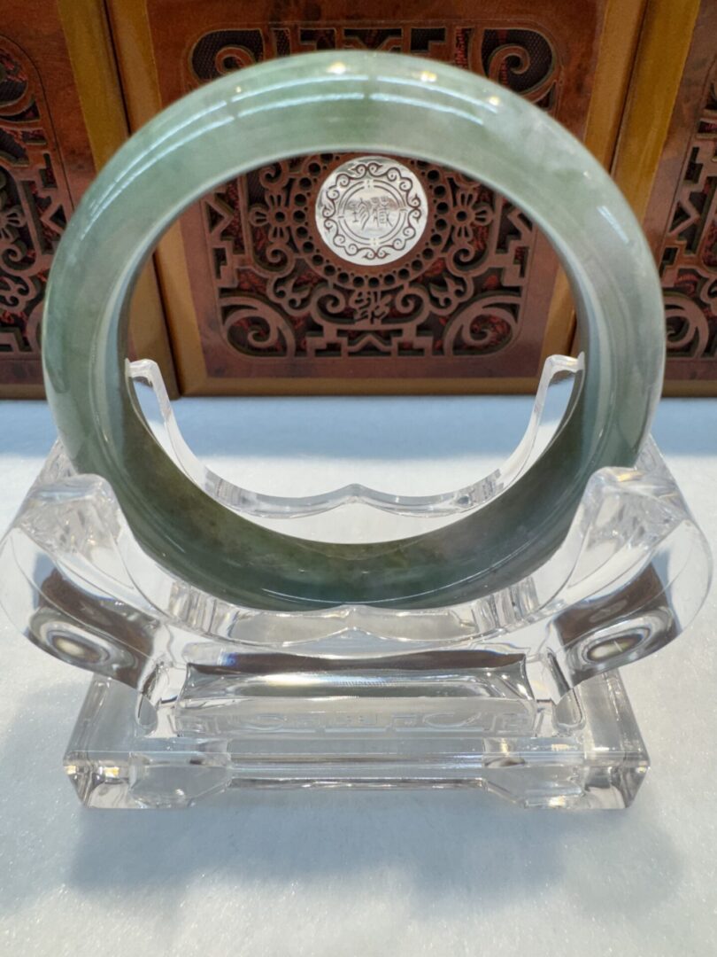 Certified Real Jade Bangle (Jadeite) #4003287 size 55mm