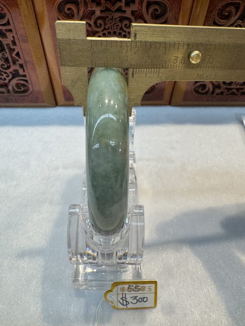 Certified Real Jade Bangle (Jadeite) #4003287 size 55mm - Image 3