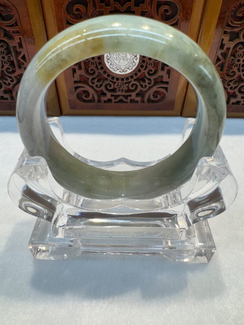 Certified Real Jade Bangle (Jadeite) #4003888 size 55mm - Image 7