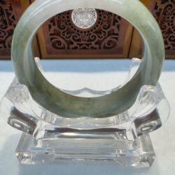 Certified Real Jade Bangle (Jadeite) #4003888 size 55mm