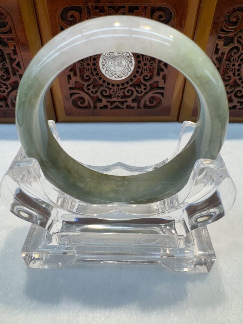 Certified Real Jade Bangle (Jadeite) #4003888 size 55mm