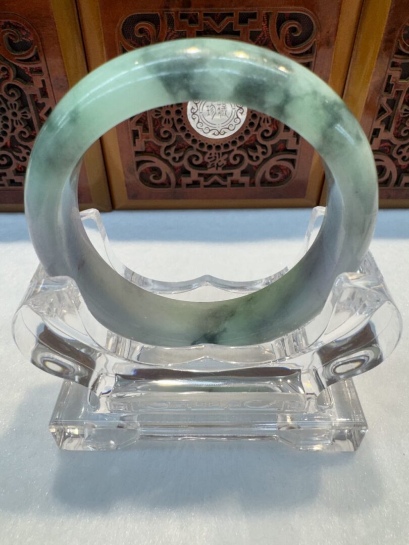 Certified Real Jade Bangle (Jadeite) #4003680 size 55mm - Image 7