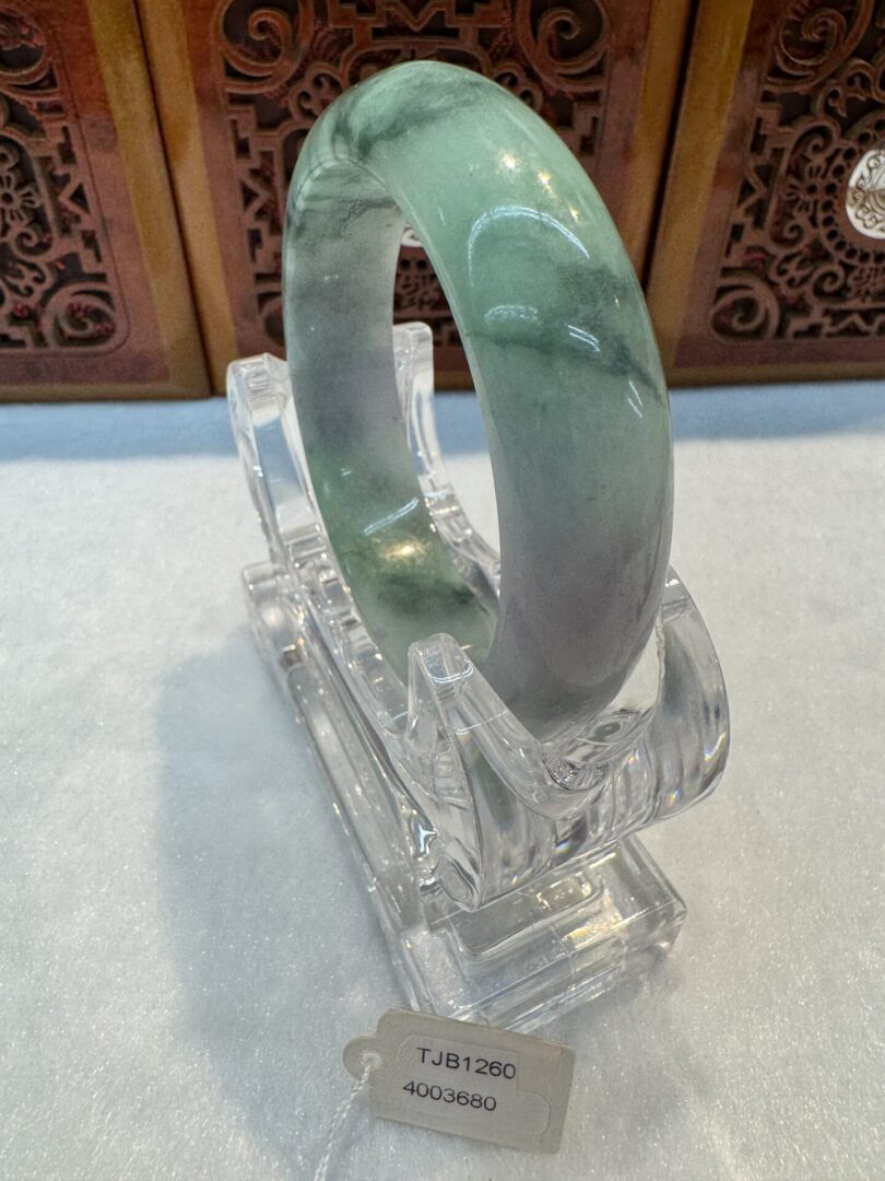 Certified Real Jade Bangle (Jadeite) #4003680 size 55mm - Image 5
