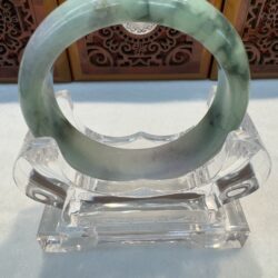 Certified Real Jade Bangle (Jadeite) #4003680 size 55mm