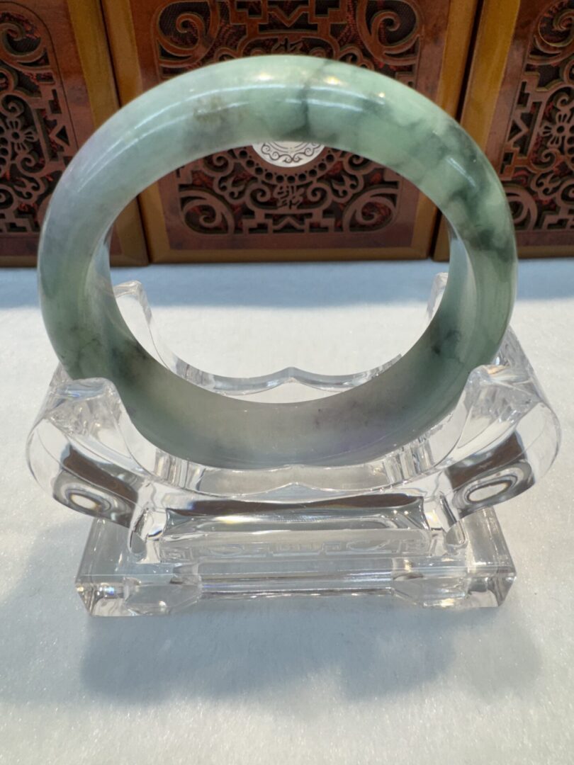 Certified Real Jade Bangle (Jadeite) #4003680 size 55mm