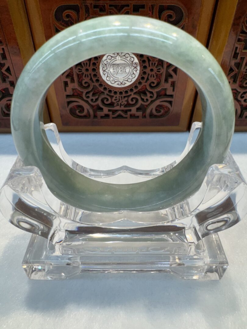 Certified Real Jade Bangle (Jadeite) #4003272 size 55mm