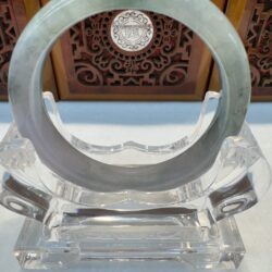 Certified Real Jade Bangle (Jadeite) #4003955 size 55mm