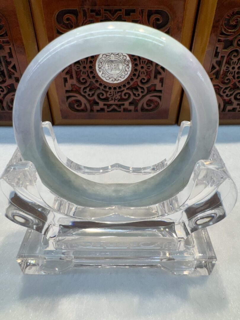 Certified Real Jade Bangle (Jadeite) #4003266 size 55mm - Image 7