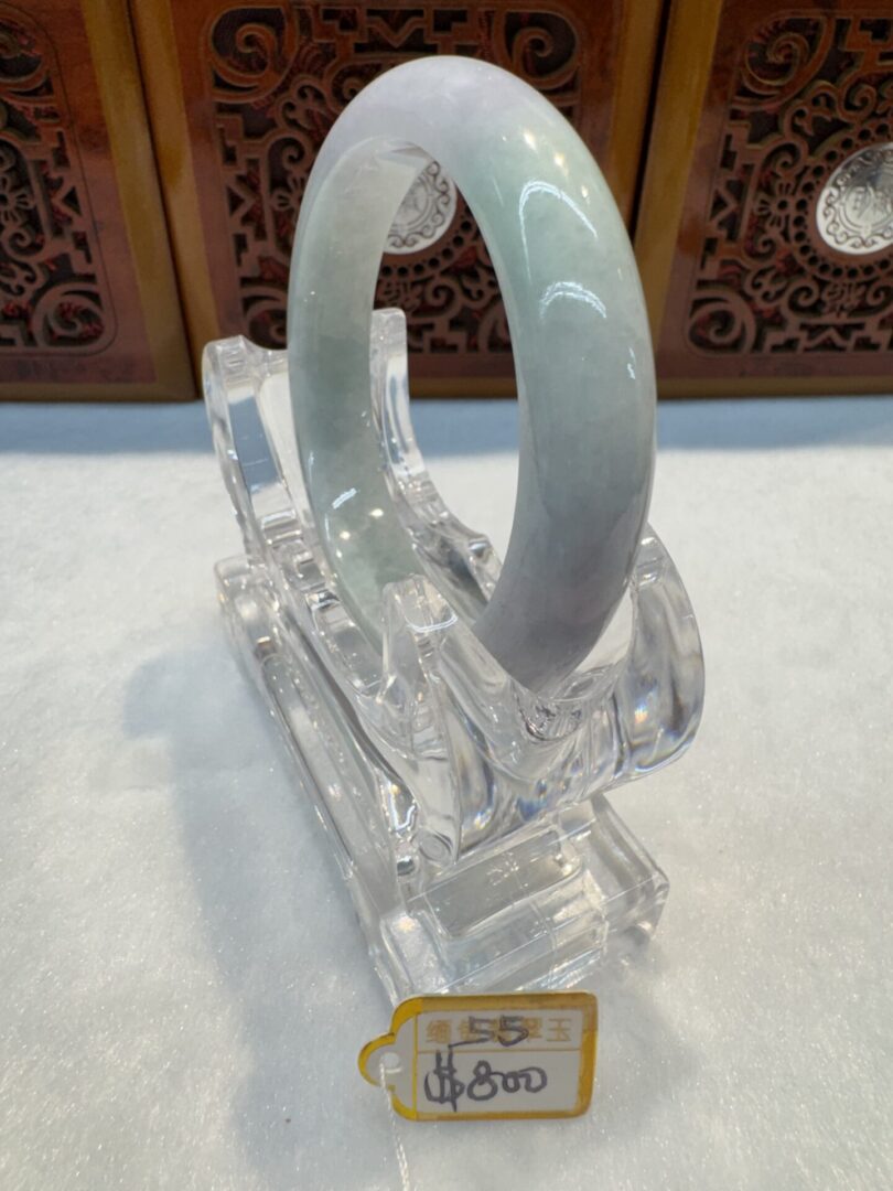 Certified Real Jade Bangle (Jadeite) #4003266 size 55mm - Image 4