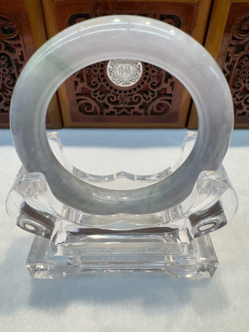 Certified Real Jade Bangle (Jadeite) #4003295 size 55mm - Image 7