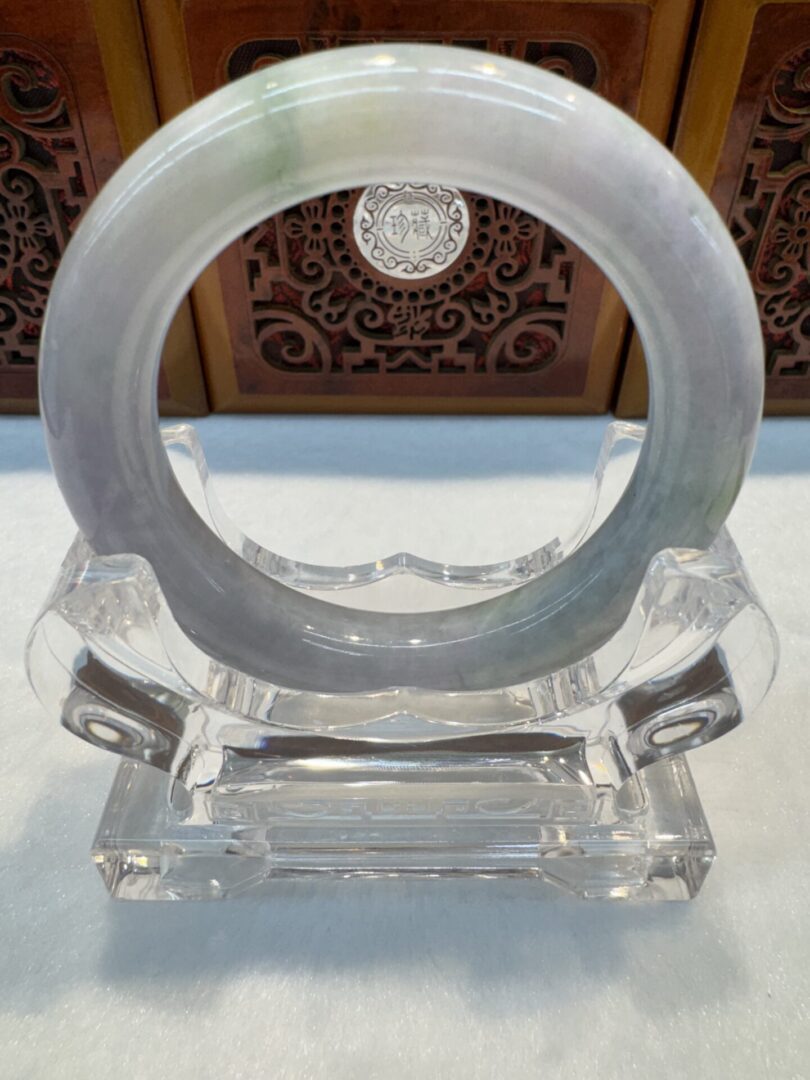 Certified Real Jade Bangle (Jadeite) #4003295 size 55mm