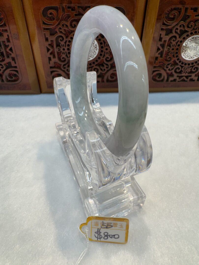 Certified Real Jade Bangle (Jadeite) #4003295 size 55mm - Image 4
