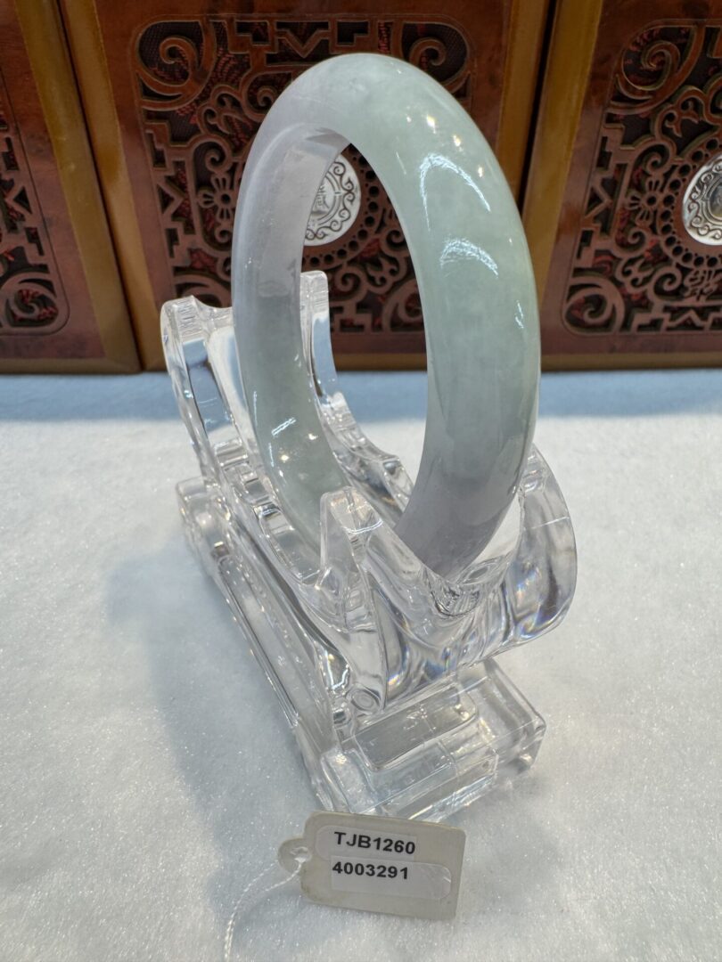 Certified Real Jade Bangle (Jadeite) #4003291 size 55mm - Image 4