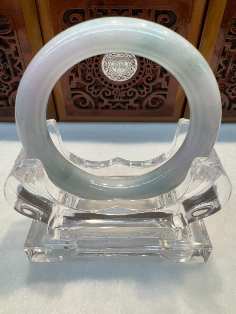 Certified Real Jade Bangle (Jadeite) #4003286 size 55mm - Image 7