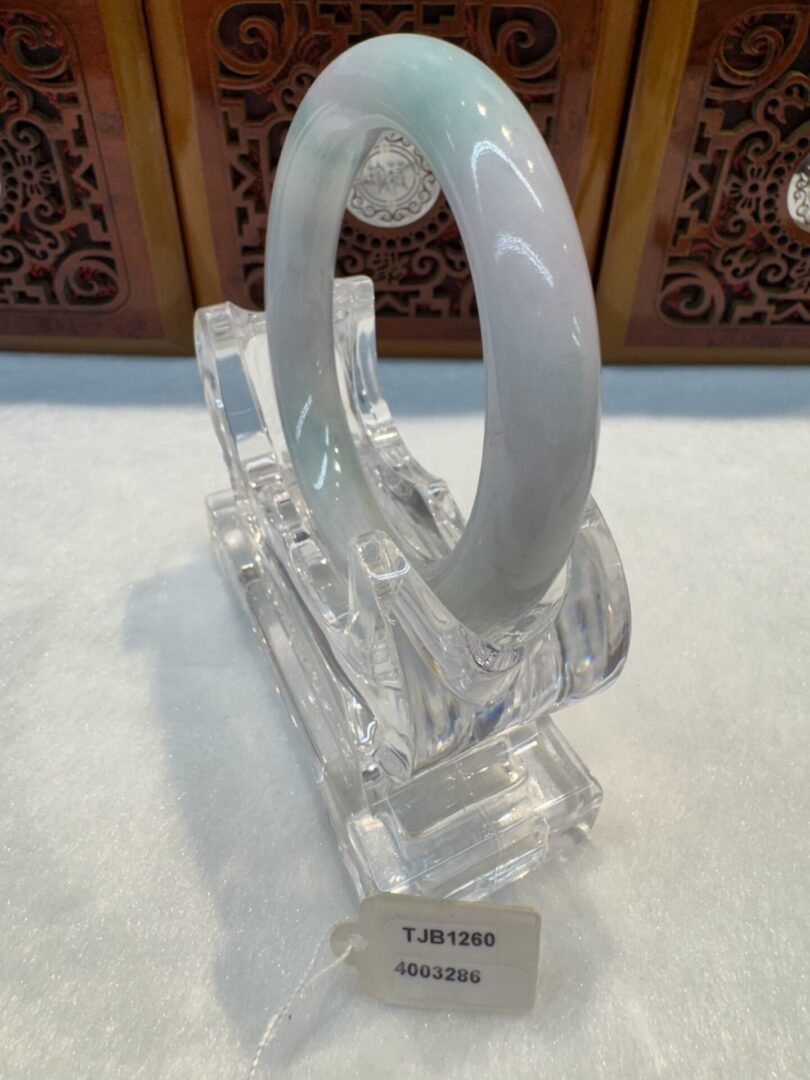 Certified Real Jade Bangle (Jadeite) #4003286 size 55mm - Image 4