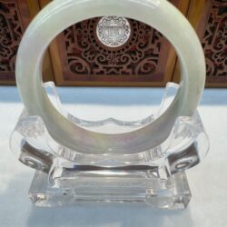 Certified Real Jade Bangle (Jadeite) #4093583 size 58mm