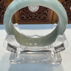 Certified Real Jade Bangle (Jadeite) #4003646 size 58mm