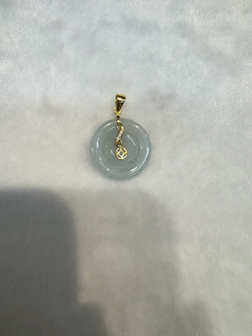 Certified Real Green Burmese Jade Donut Pendant-symbol of generational wealth (GP Silver Clasp, GP Silver Chain Included) - Image 2