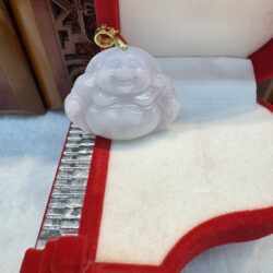 Real Certified Burma Jade Buddha Pendant (GP Silver Clasp, GP silver chain )