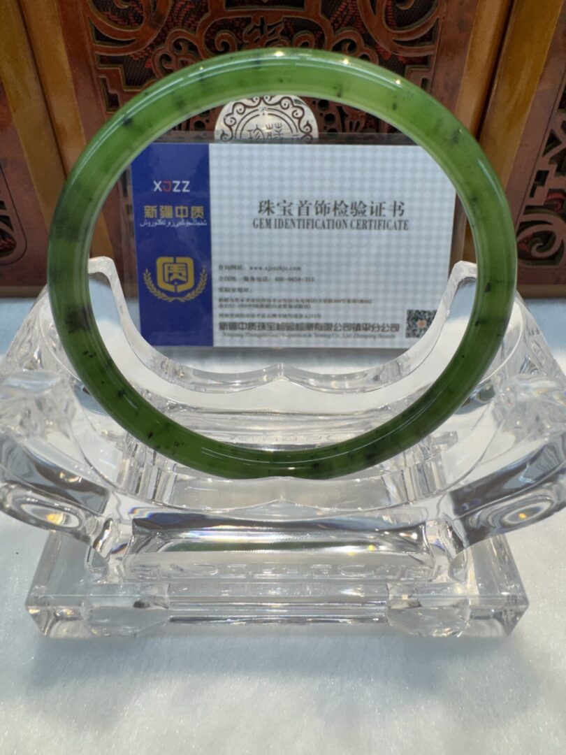 Certified Real Jade Bangle (Hetian Jade) size 55mm - Image 6