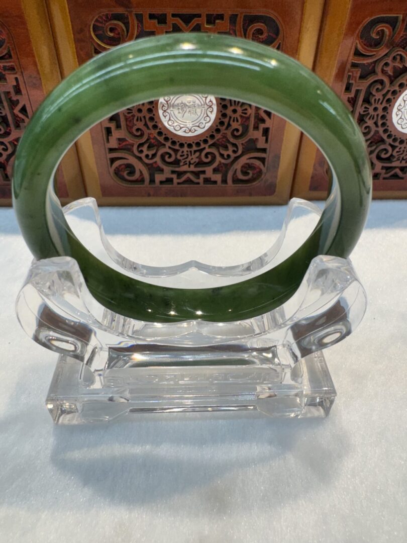Certified Real Jade Bangle (Hetian Jade) size 61mm - Image 7