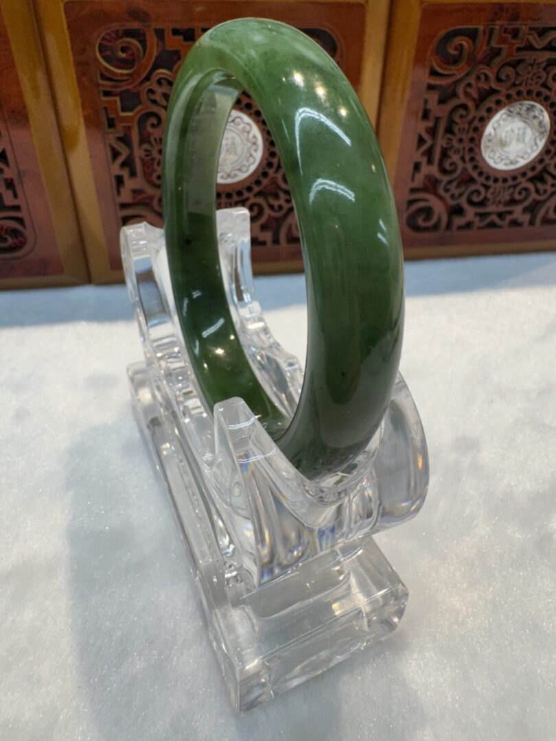 Certified Real Jade Bangle (Hetian Jade) size 61mm - Image 4