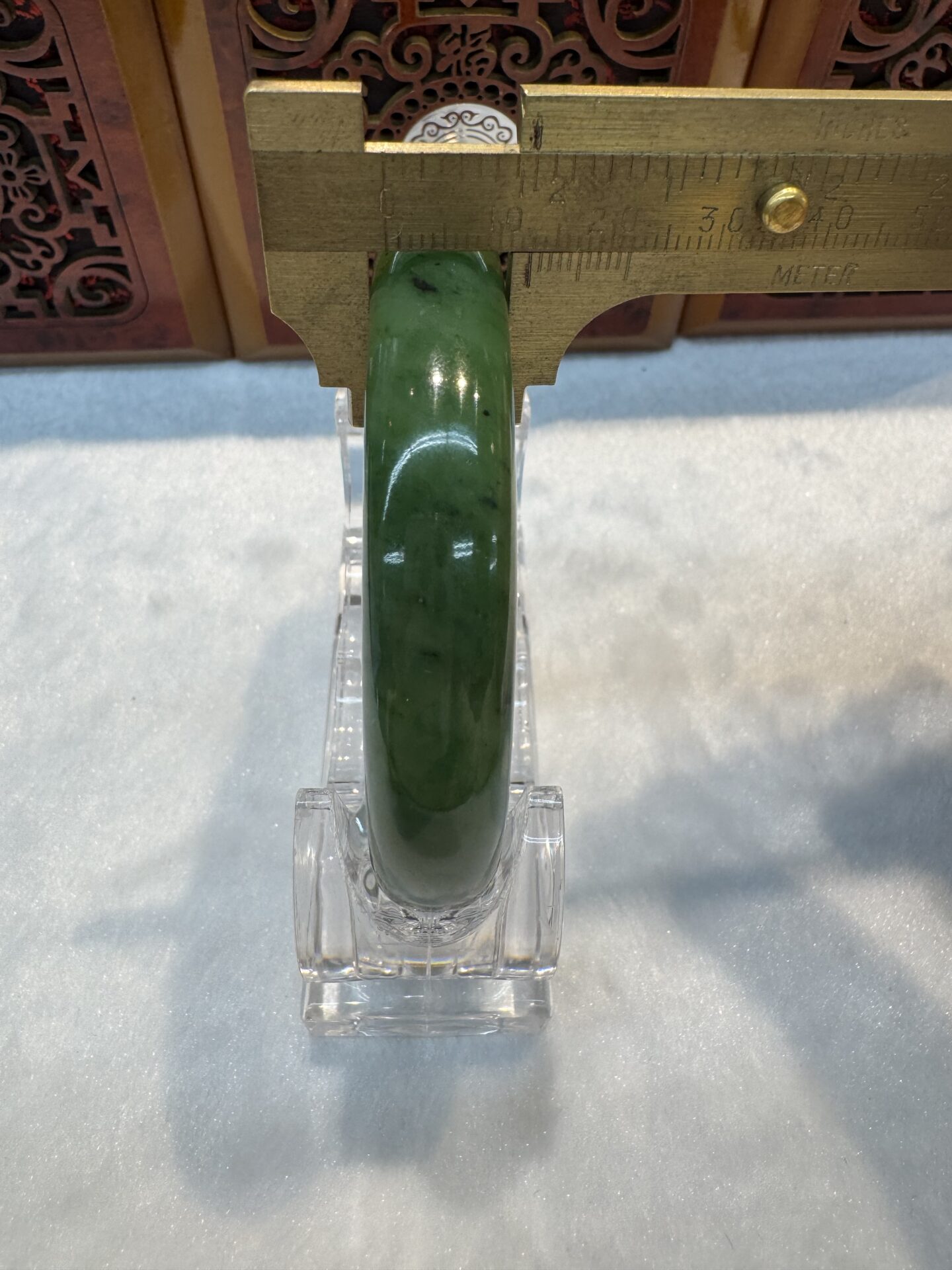 Certified Real Jade Bangle (Hetian Jade) size 61mm - Image 3