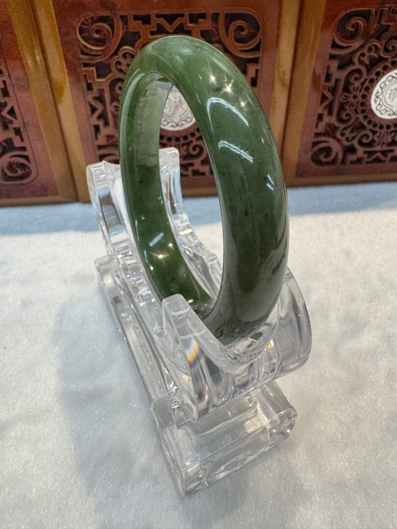 Certified Real Jade Bangle (Hetian Jade) size 58mm - Image 5