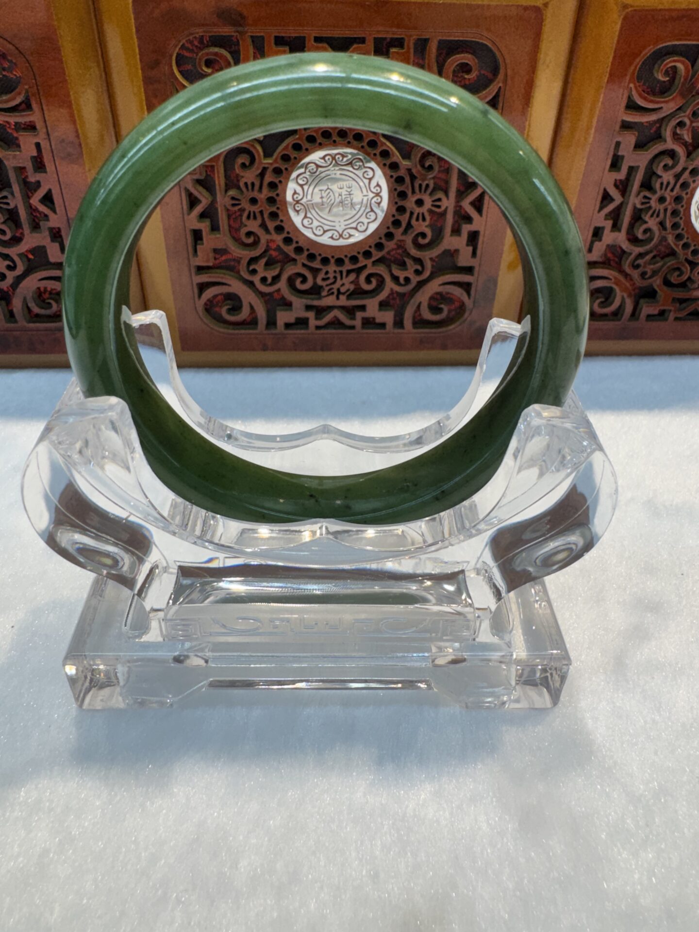Certified Real Jade Bangle (Hetian Jade) size 58mm - Image 3