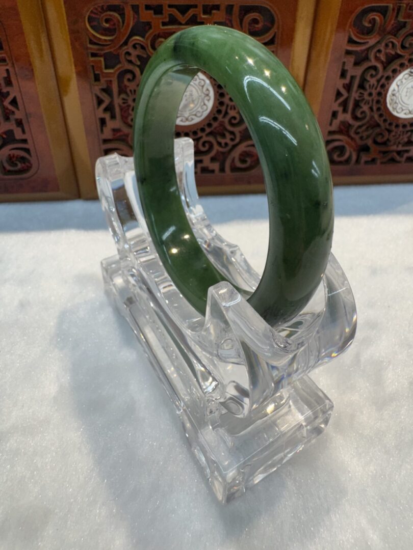 Certified Real Jade Bangle (Hetian Jade) size 56mm - Image 4