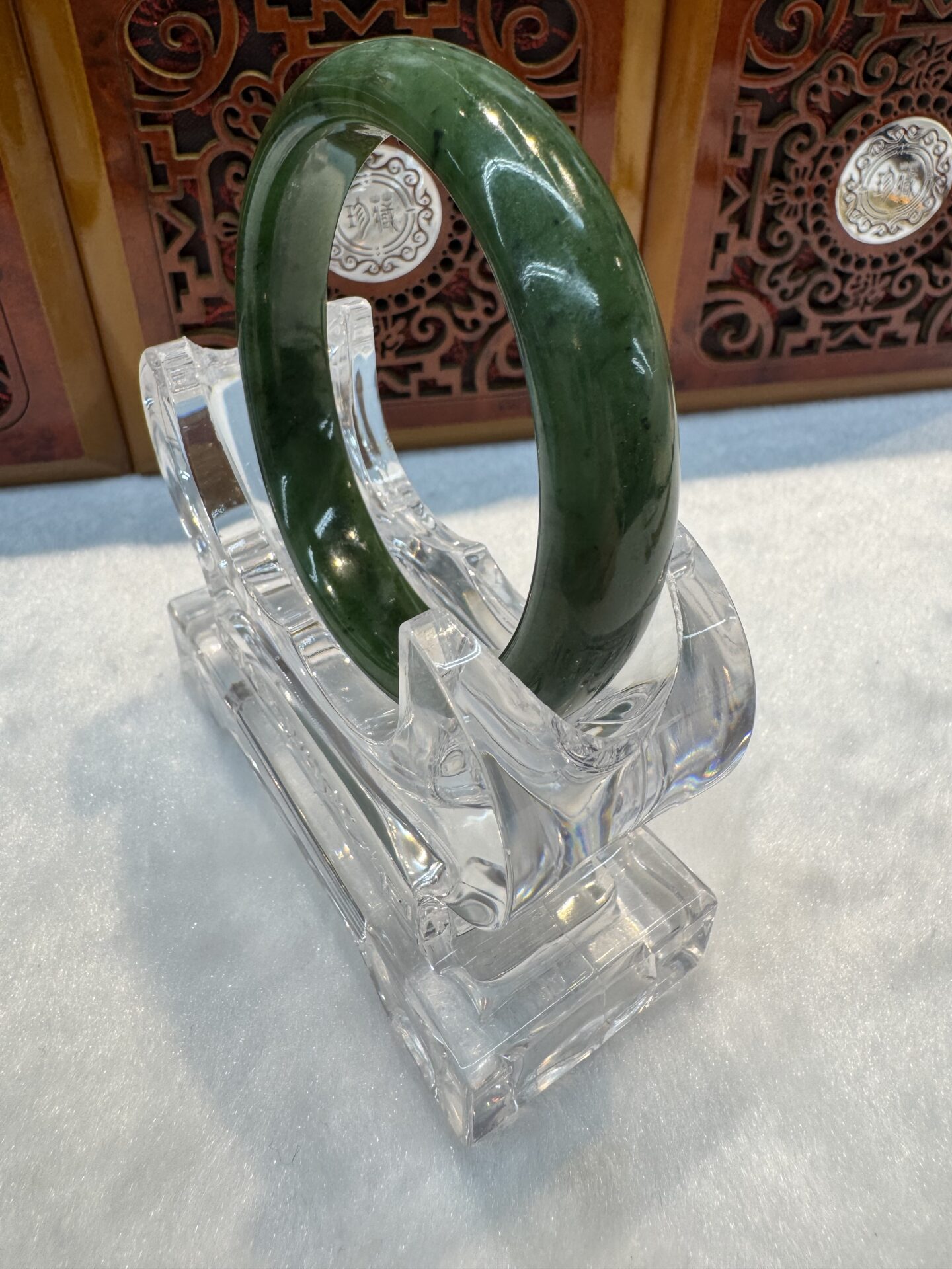 Certified Real Jade Bangle (Hetian Jade) size 55mm - Image 4