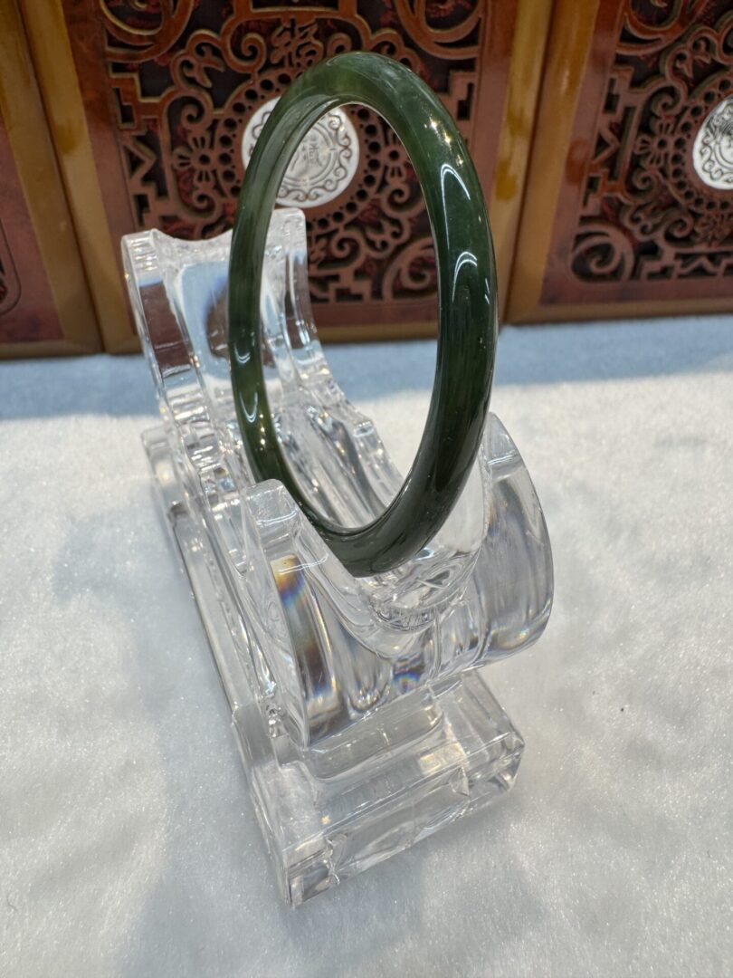 Certified Real Jade Bangle (Hetian Jade) #2002963 size 52mm - Image 7