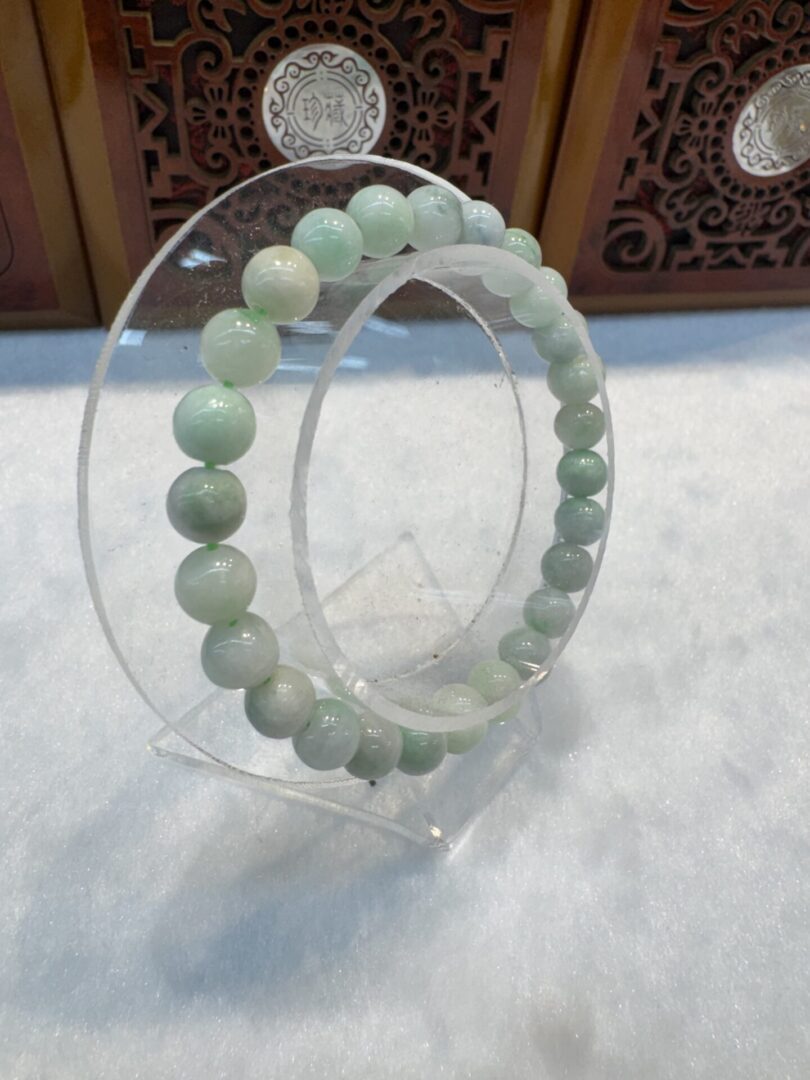 Real Jade Bead Bracelet, bead size: 6mm - Image 3