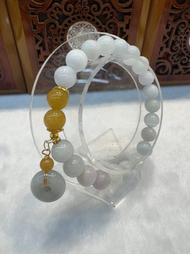 Real Jade Bead Bracelet, bead size: 8mm - Image 3