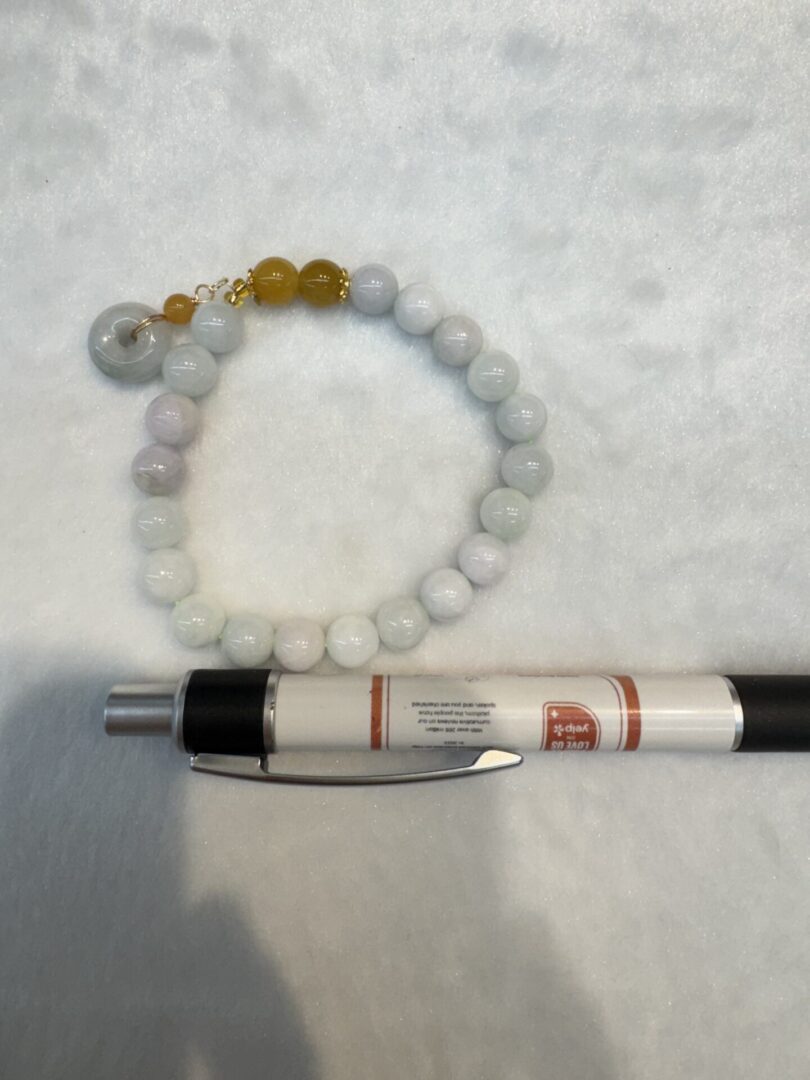 Real Jade Bead Bracelet, bead size: 4mm - Image 4