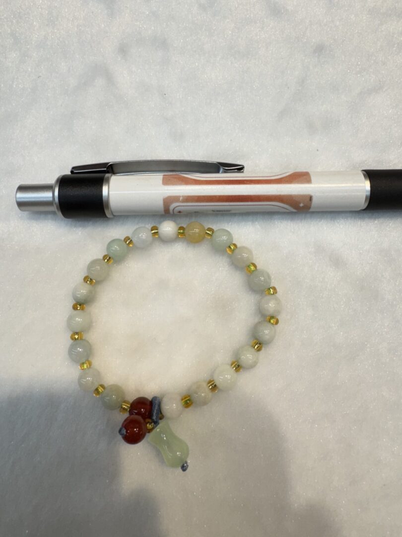 Real Jade Bead Bracelet, bead size: 5mm - Image 2